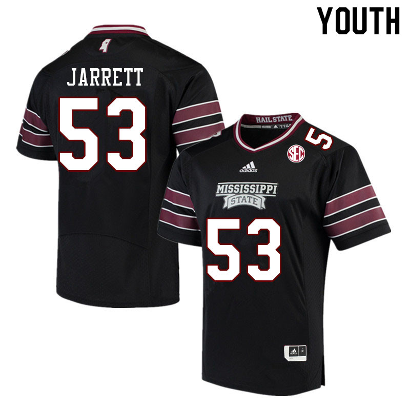 Youth #53 Nick Jarrett Mississippi State Bulldogs College Football Jerseys Sale-Black